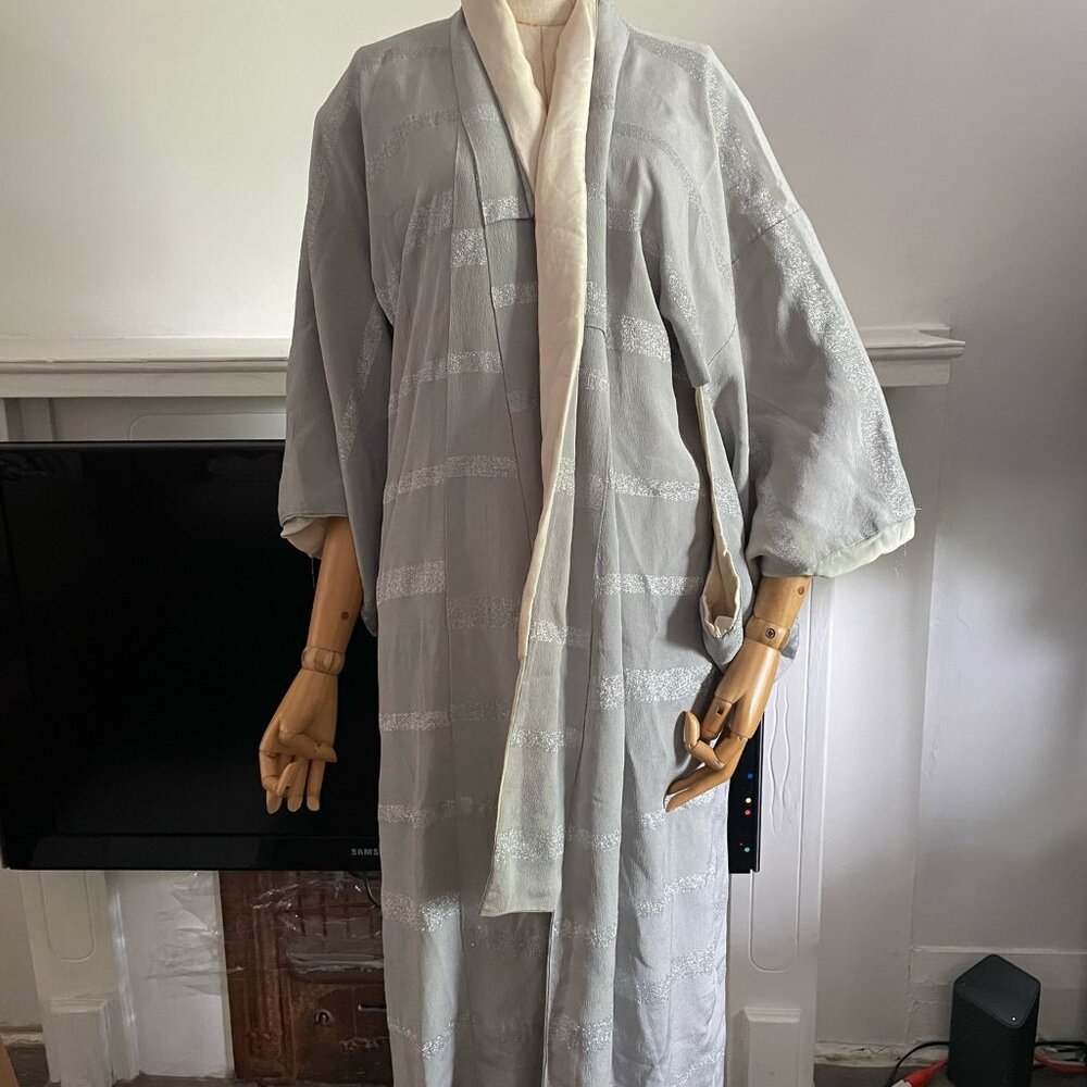 Vintage 1930s Striped Metallic Kimono